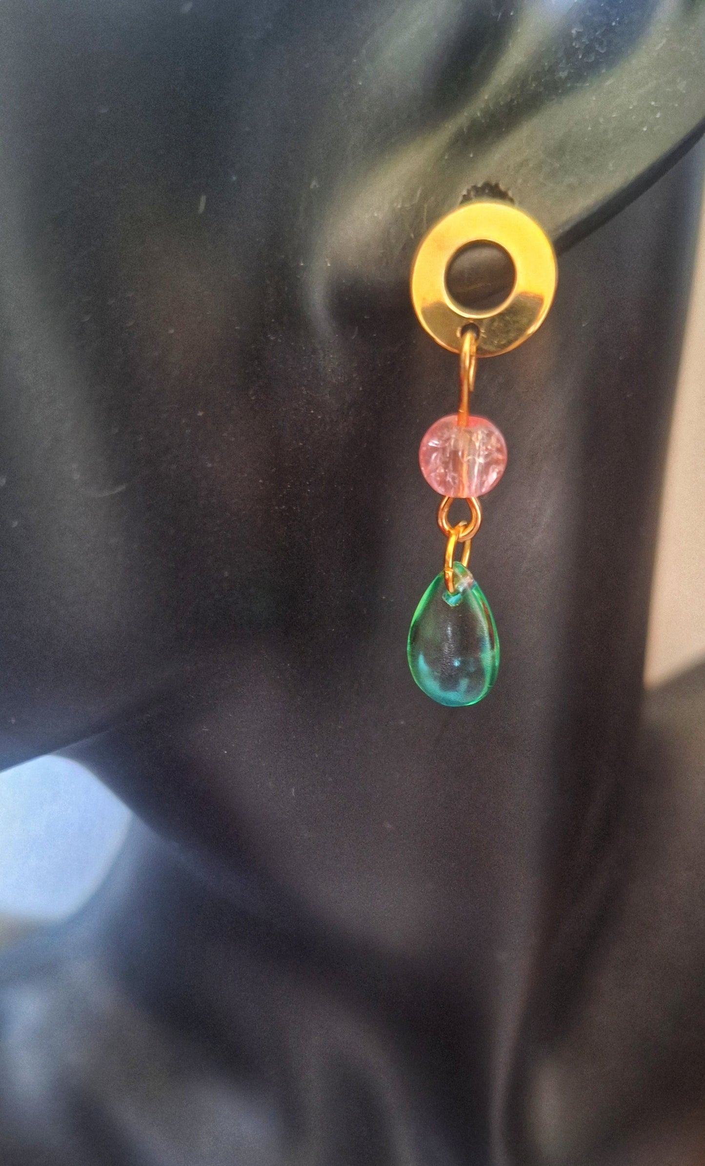 Imogen Pink and Green Earrings