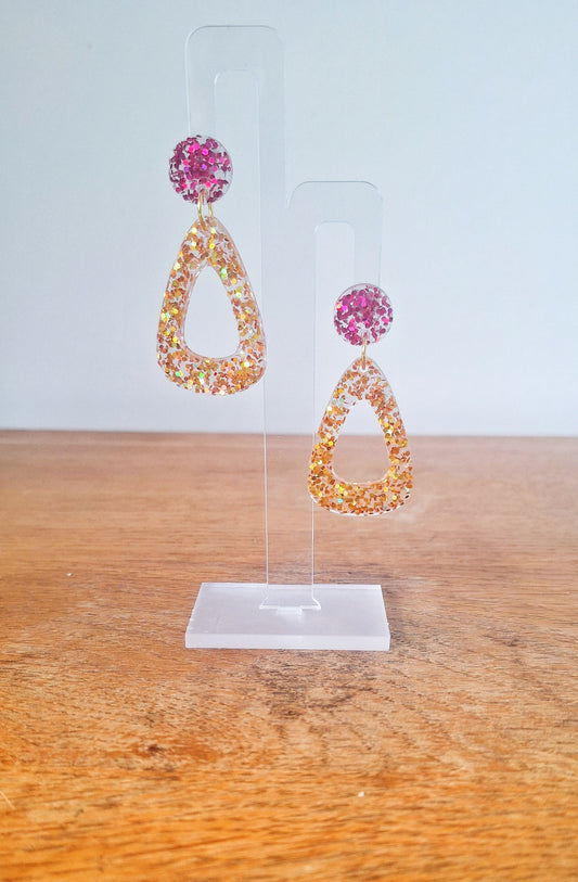 Tiffany Pink and Gold Earrings