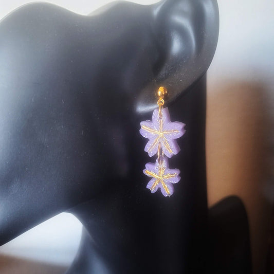 Faye Purple Flower Earrings
