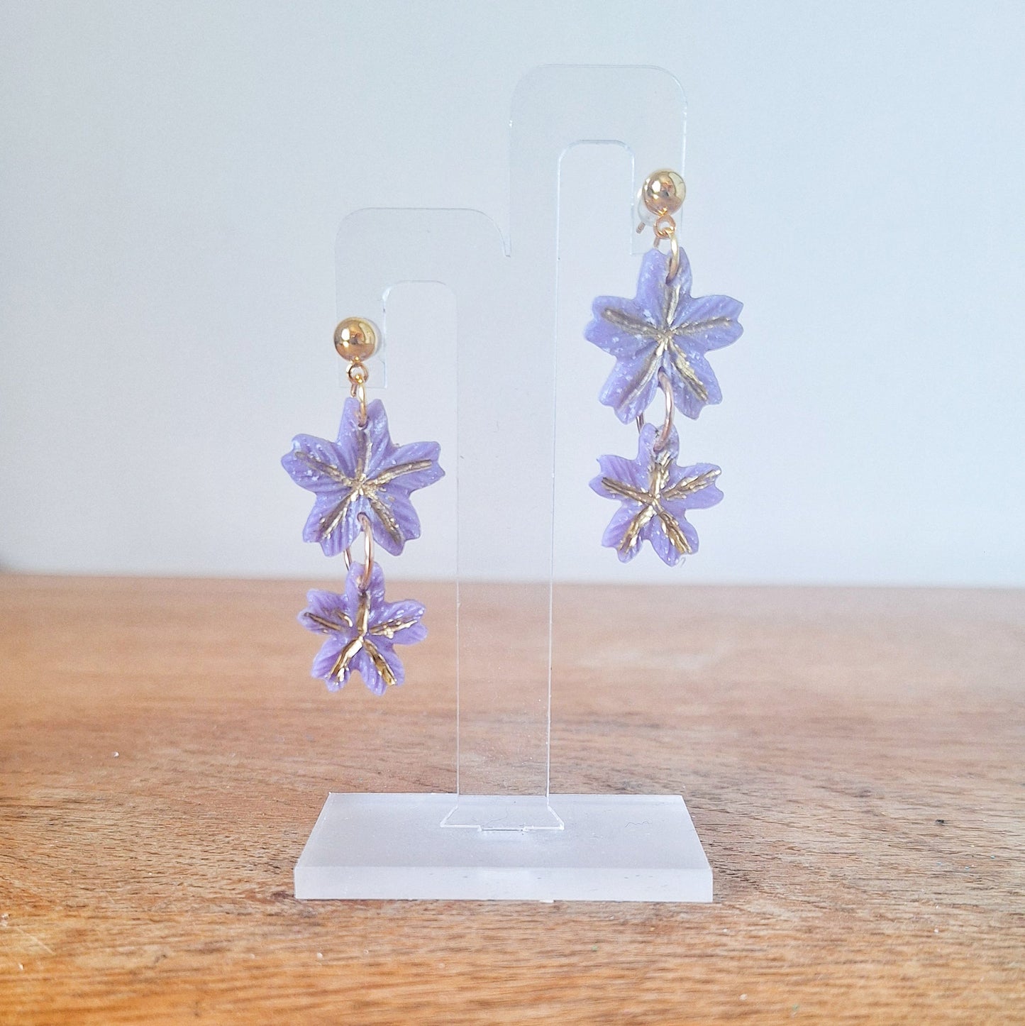 Faye Purple Flower Earrings