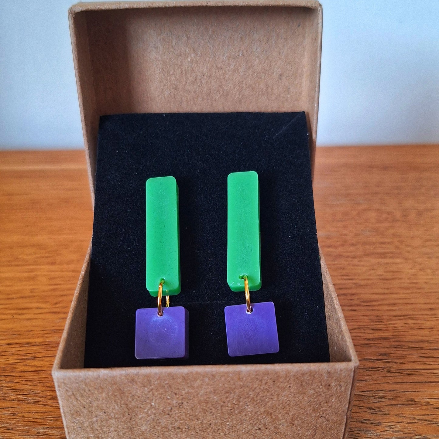 Nicole Lilac and Green Earrings