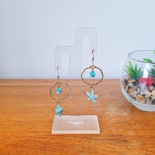 Mismatched Shell and Starfish Earrings