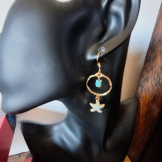 Mismatched Shell and Starfish Earrings