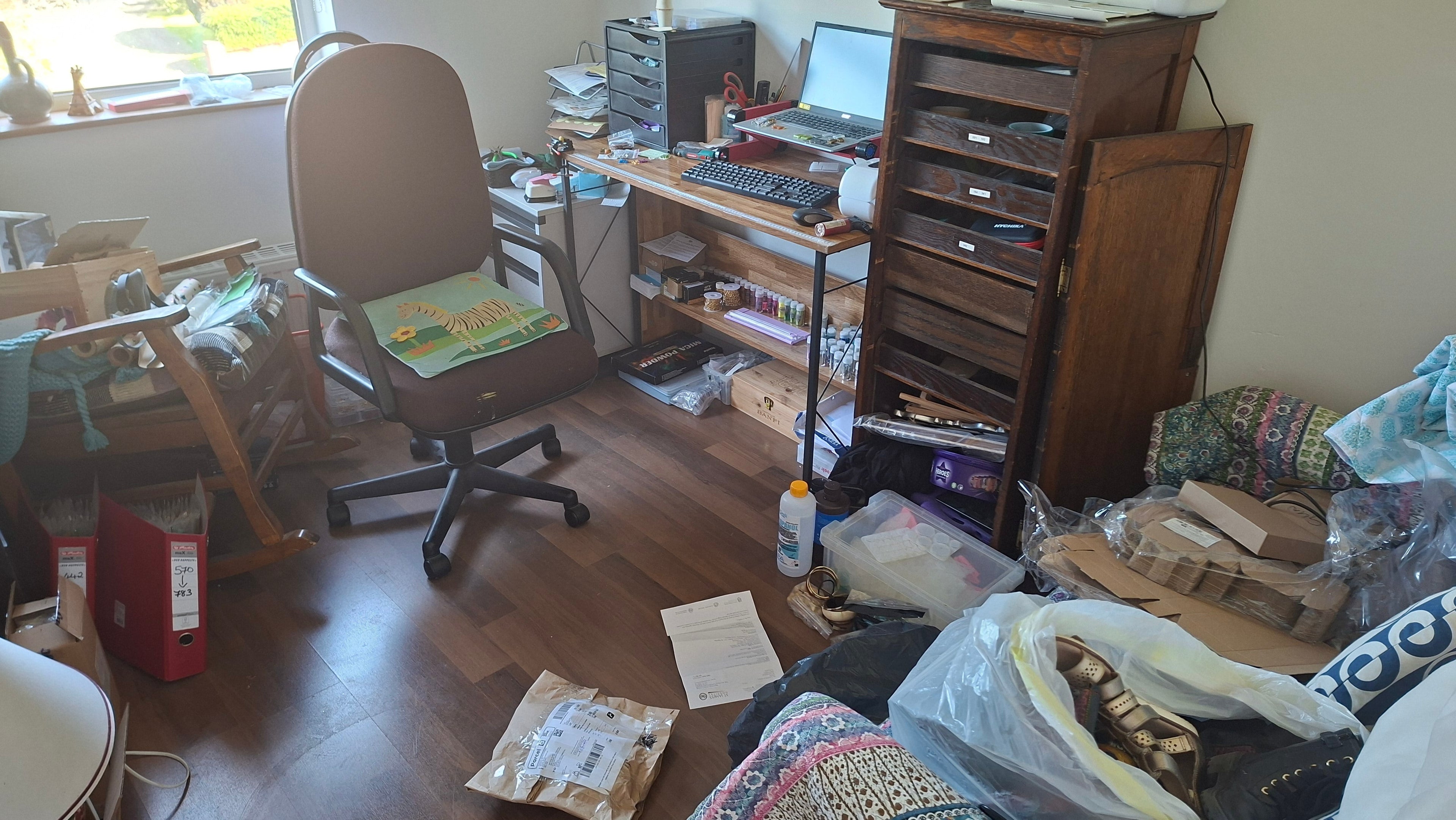 Untidy work room