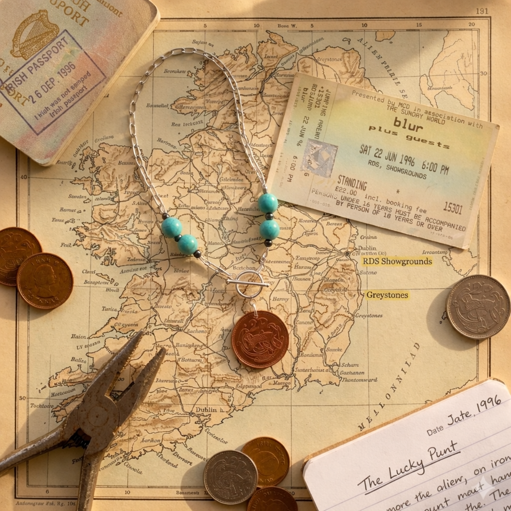 1996 Irish 2p Coin Necklace with Blur ticket to the concert in RDS that year.