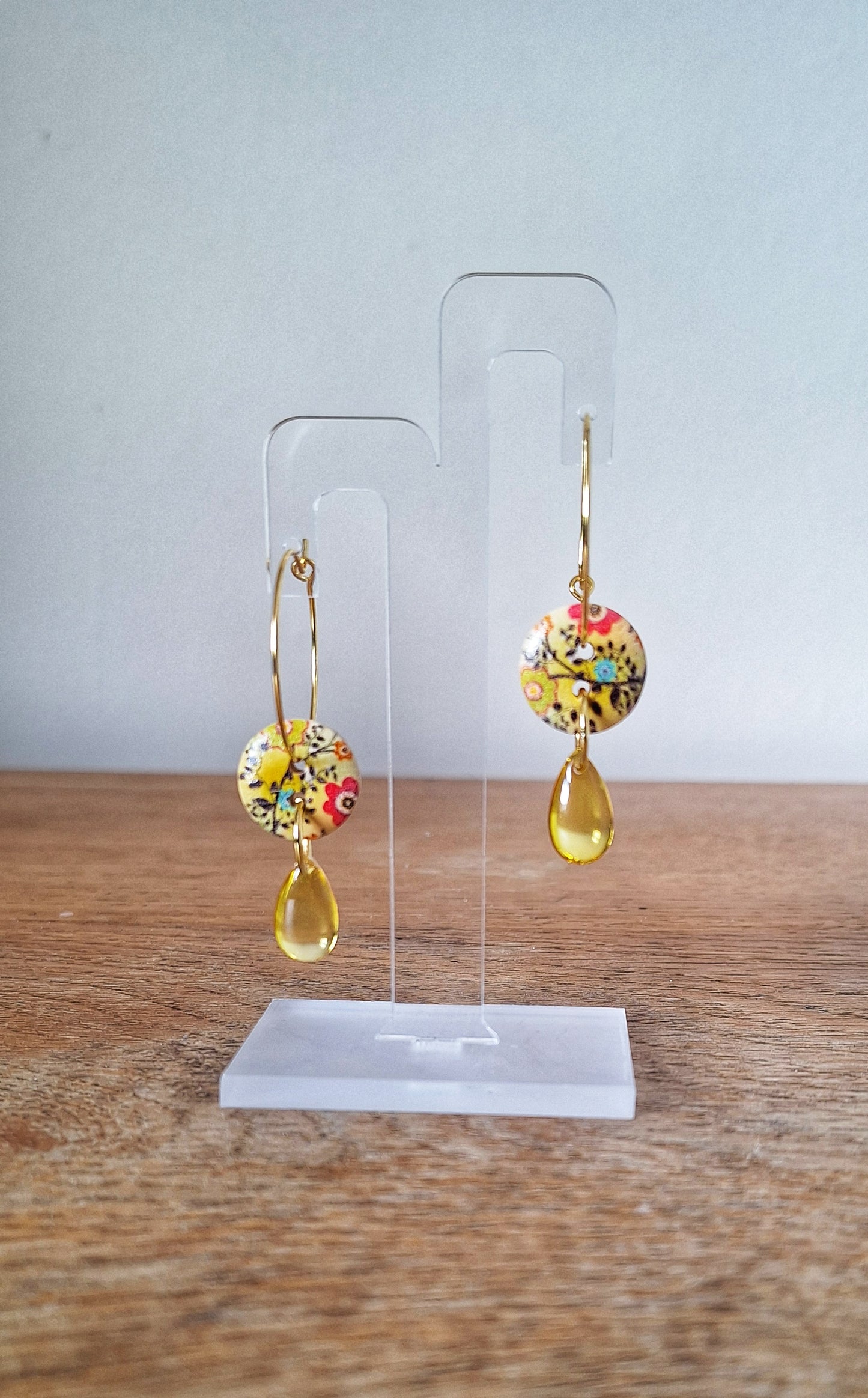 Meriel Gold Button Earrings