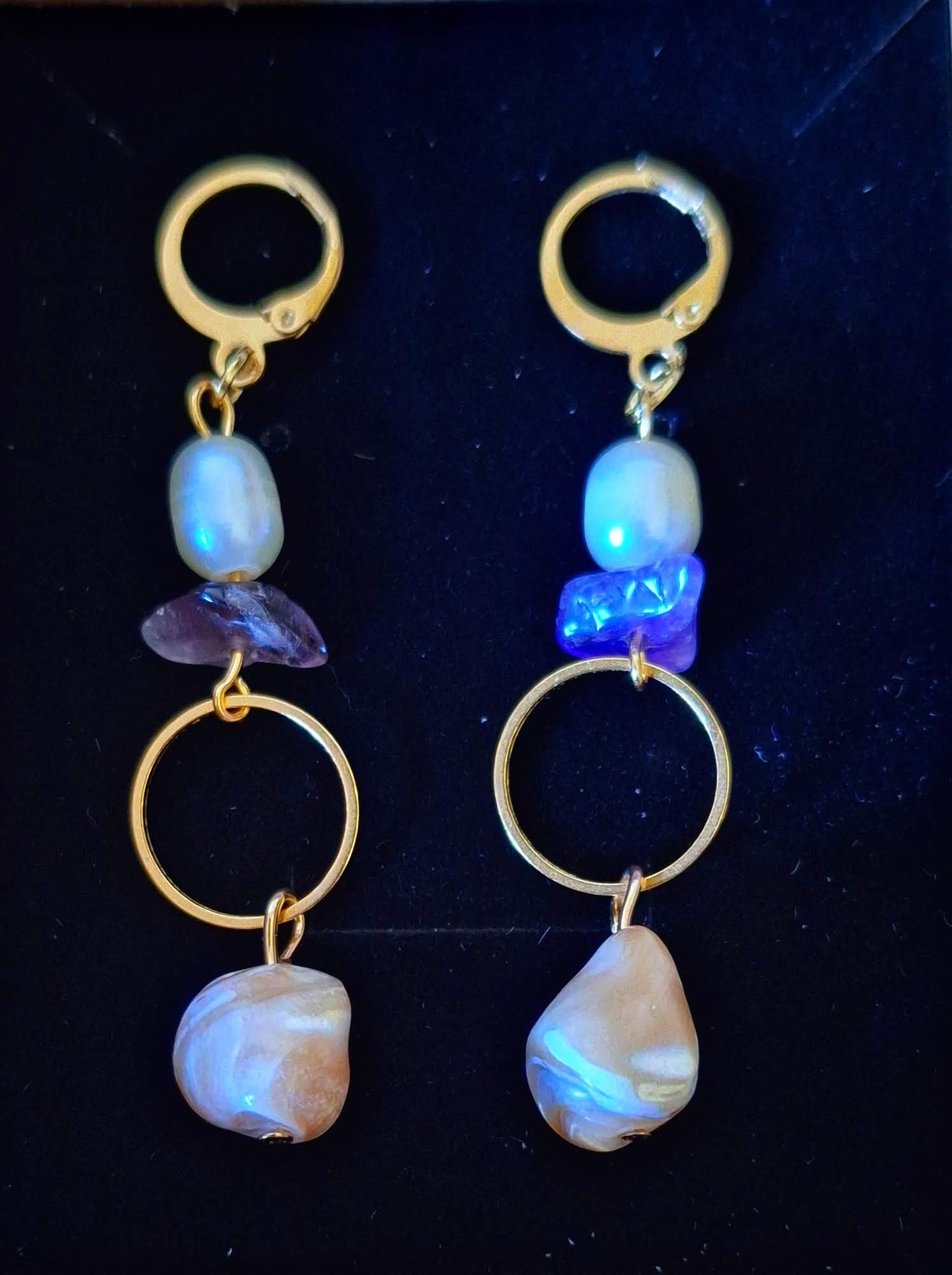 Claudia Pearl and Amethyst Earrings