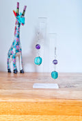 Zoe Amethyst and Green Quartz Earrings