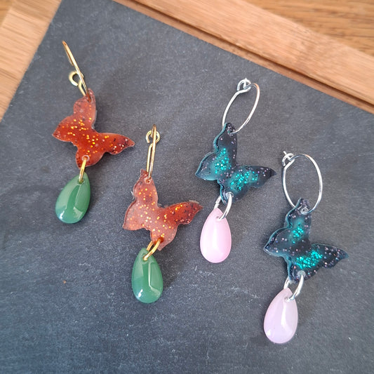 Raindrop Butterfly Earrings