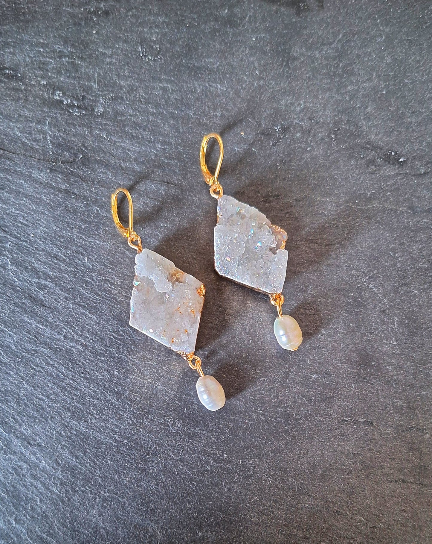 Luna Quartz and Pearl Earrings