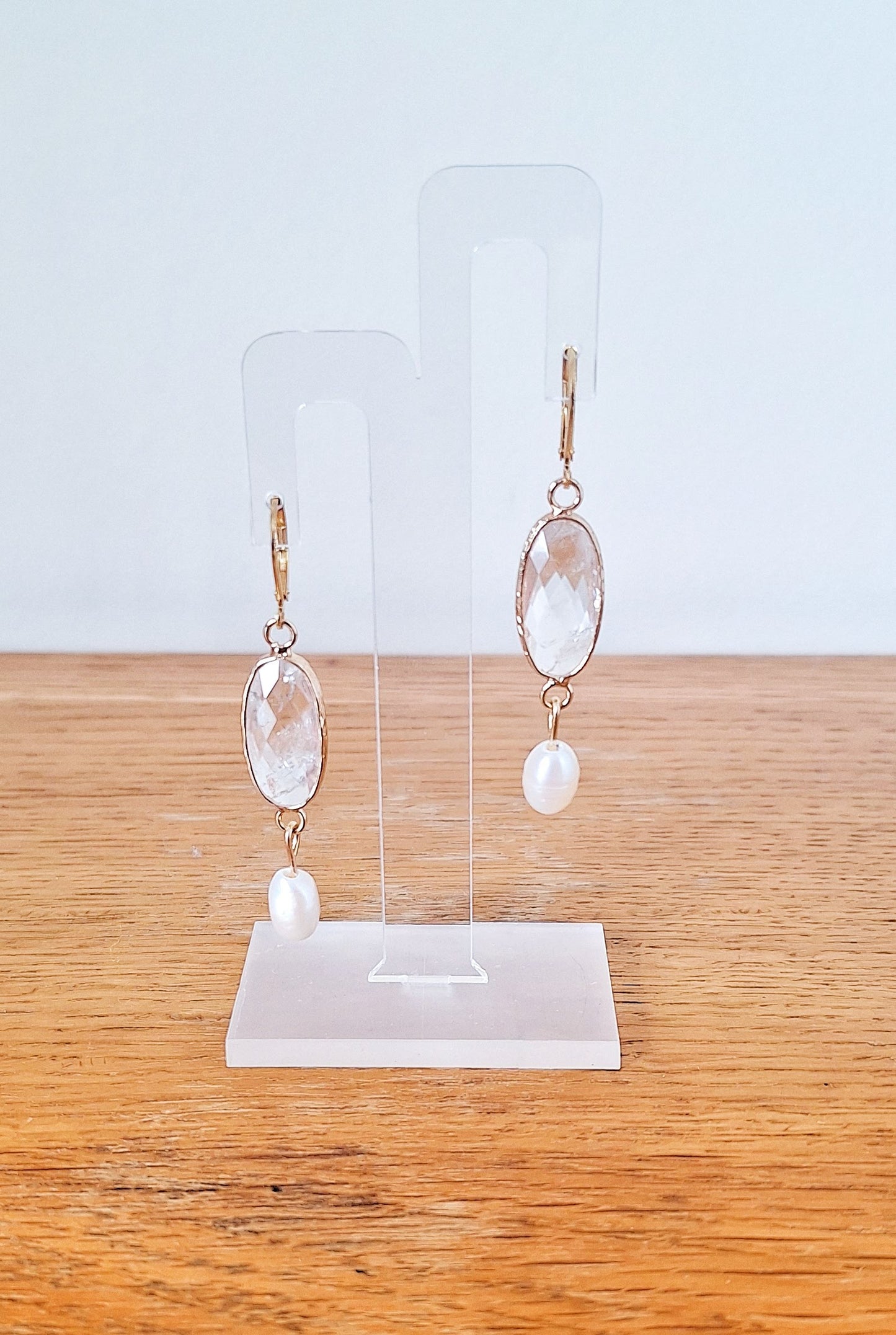 Camilla Rose Quartz and Pearl Earrings