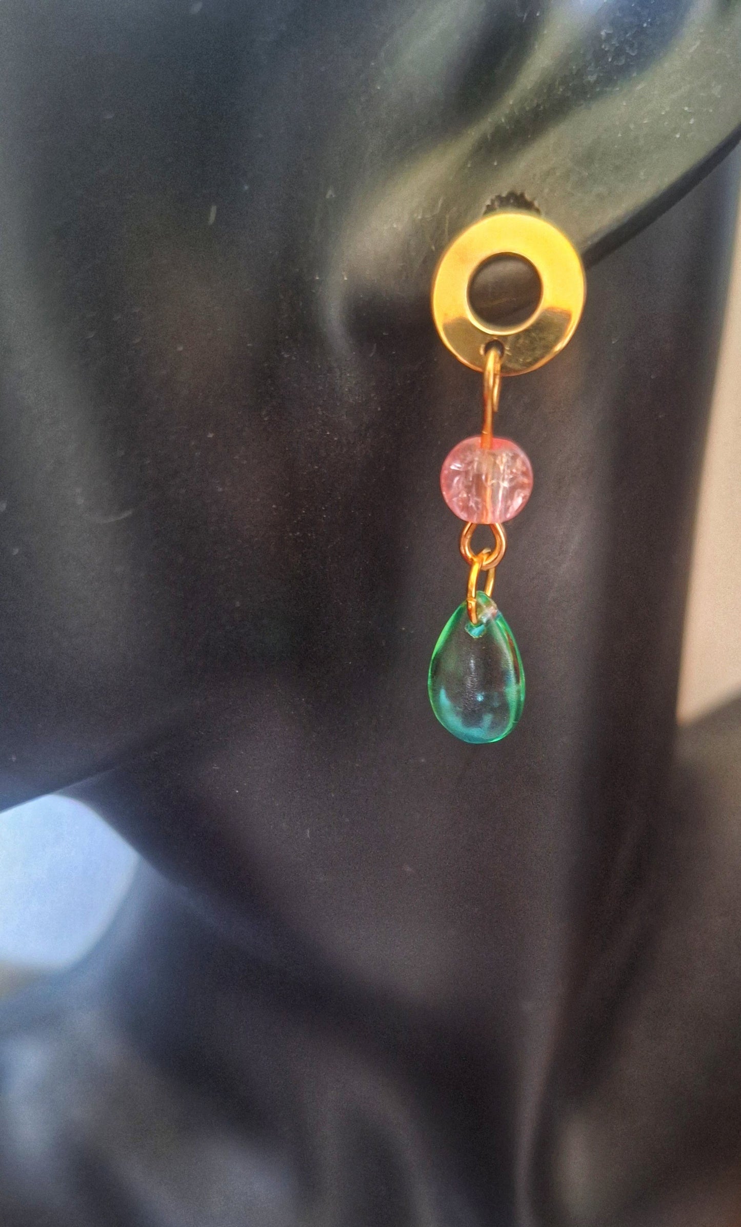 Imogen Pink and Green Earrings