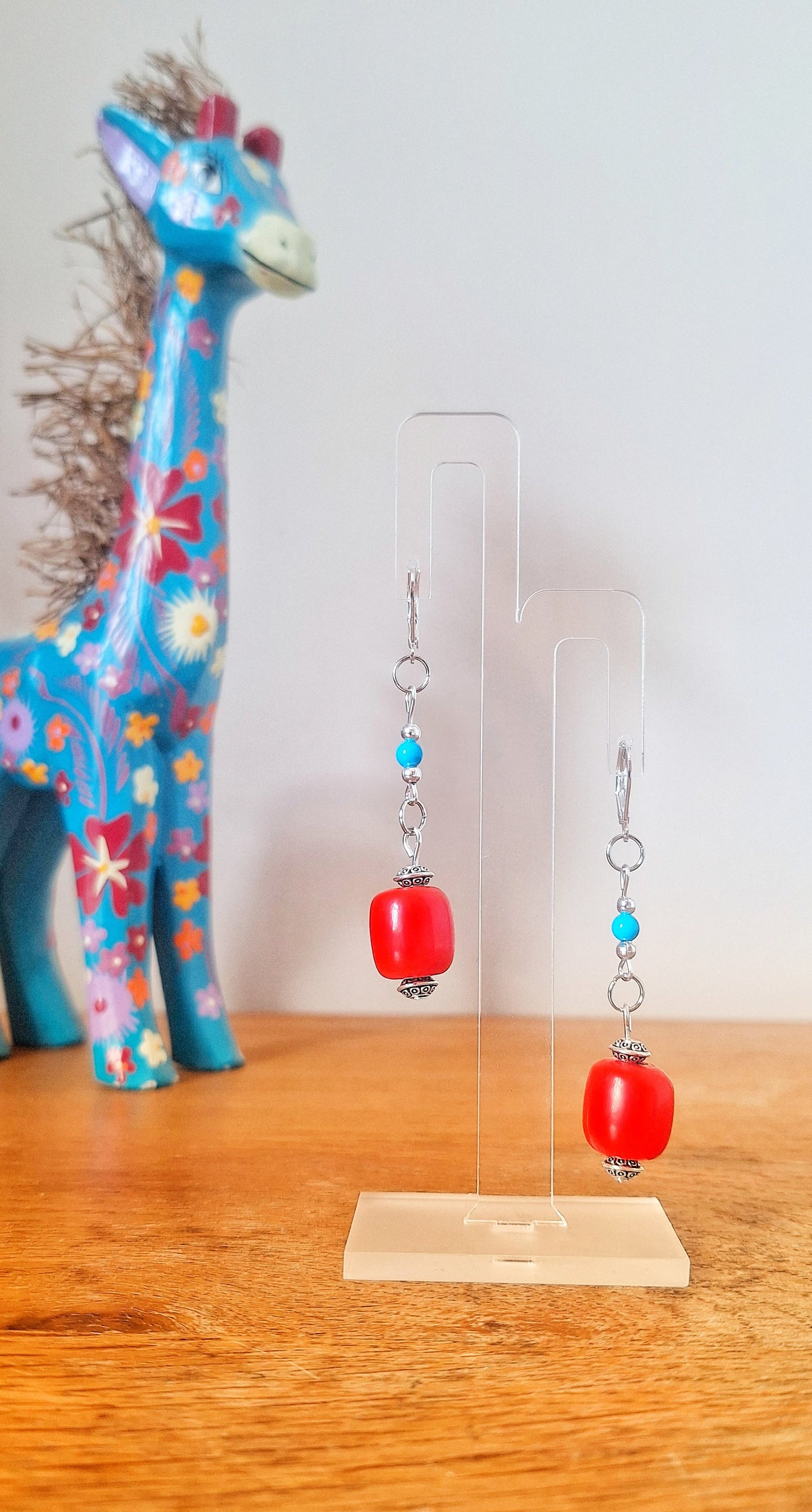 Joy Red and Blue Earrings