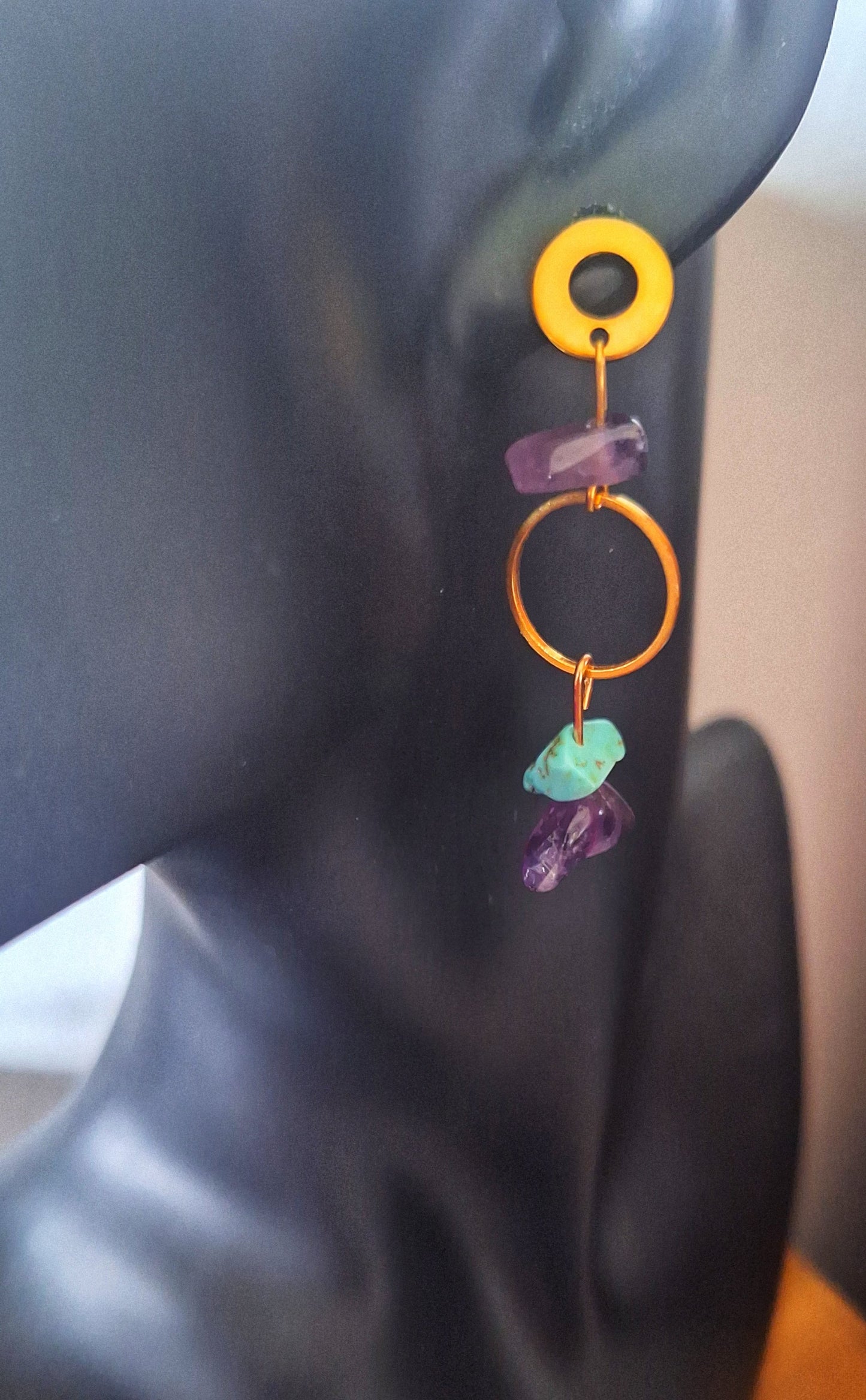 Tamara Turquoise and Amethyst Earrings