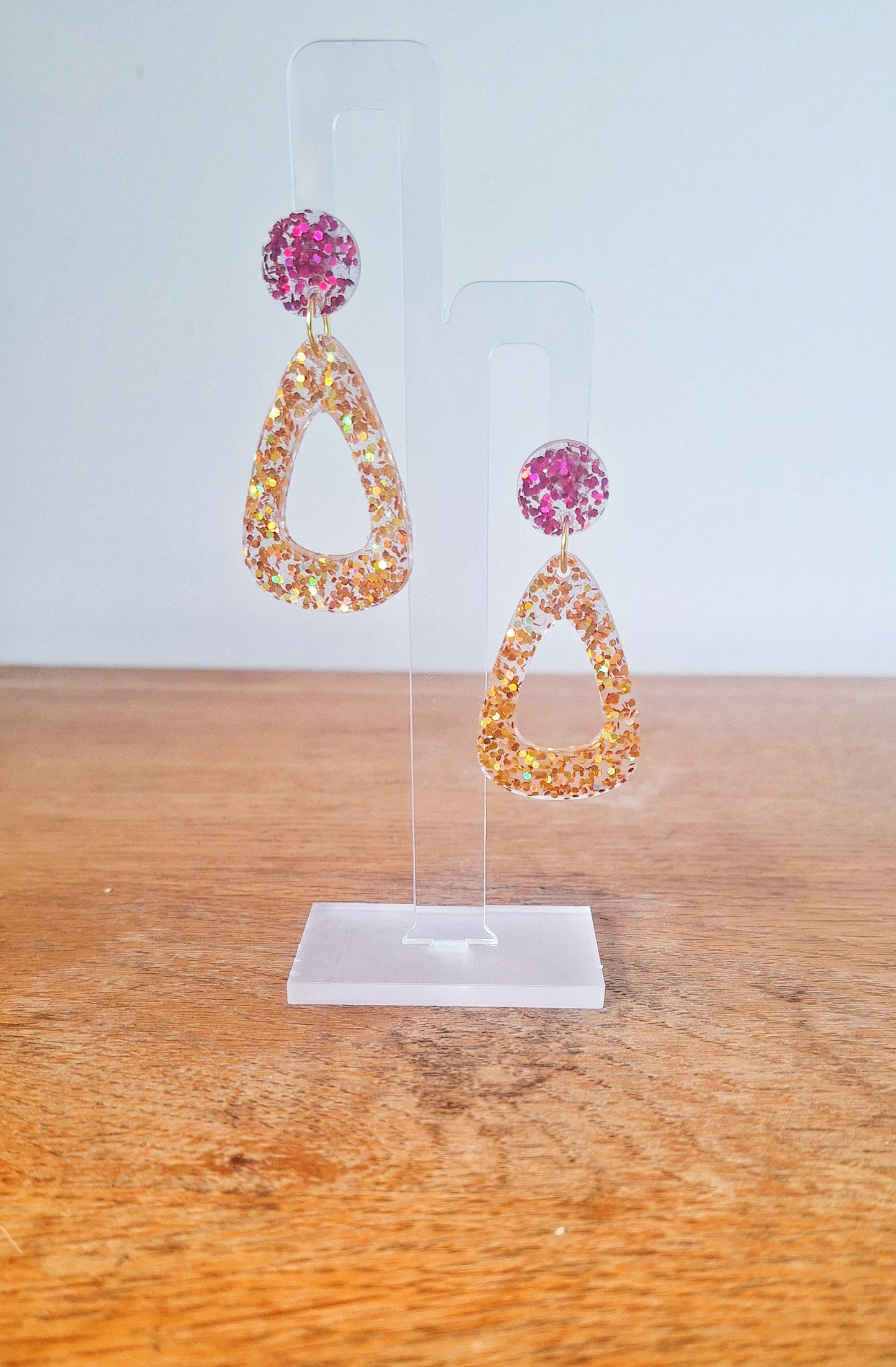 Tiffany Pink and Gold Earrings