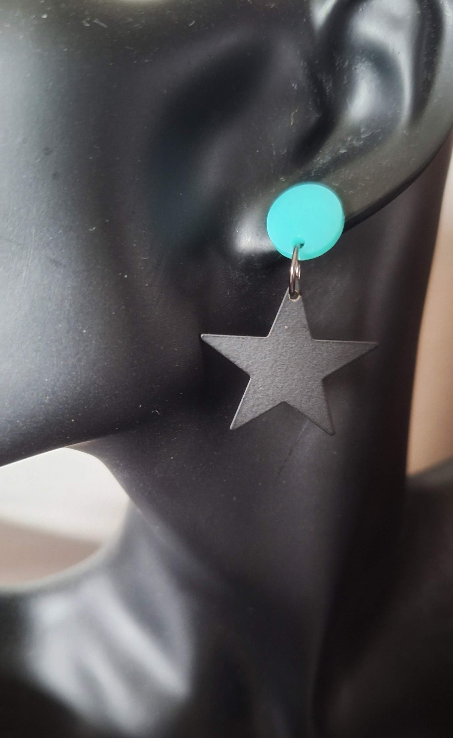 Lazarus Black Star Earrings