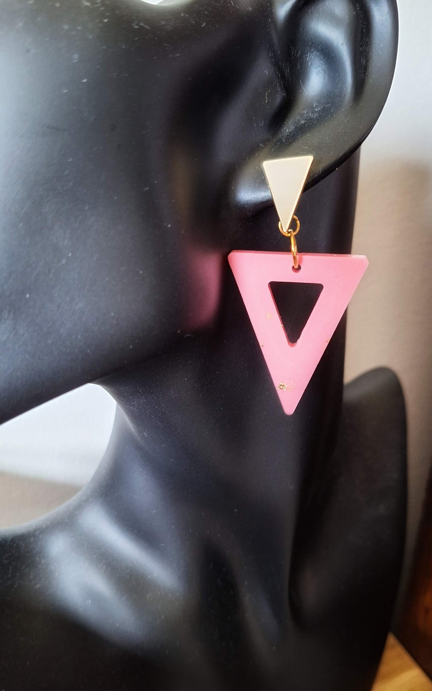 Ashley Pink Triangle Earrings