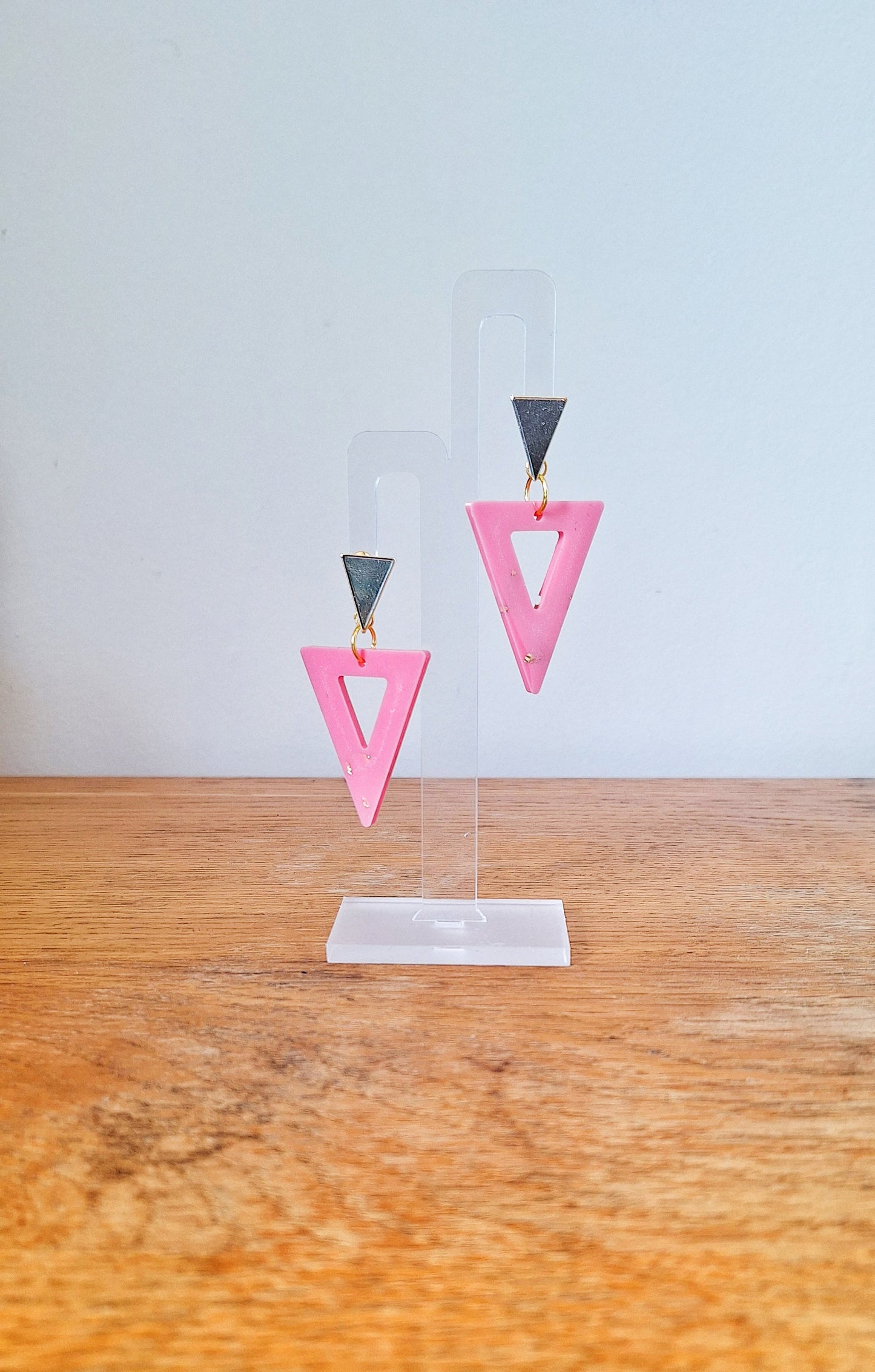 Ashley Pink Triangle Earrings