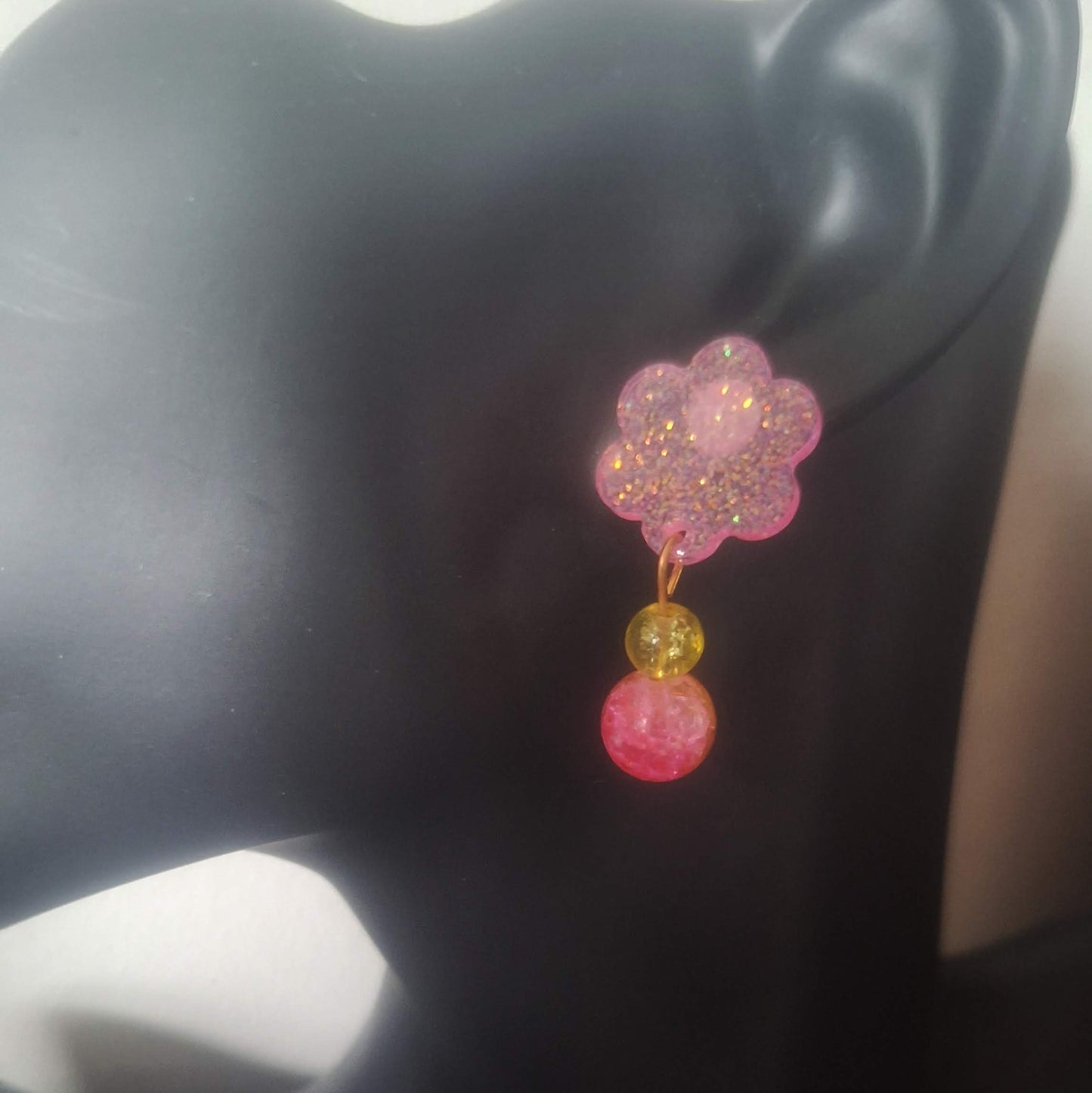 Leilani Pink and Yellow Earrings