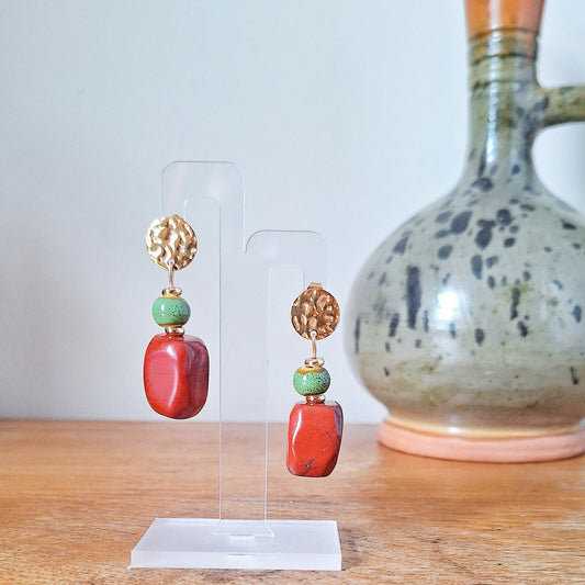 Sienna Red Jasper Earrings