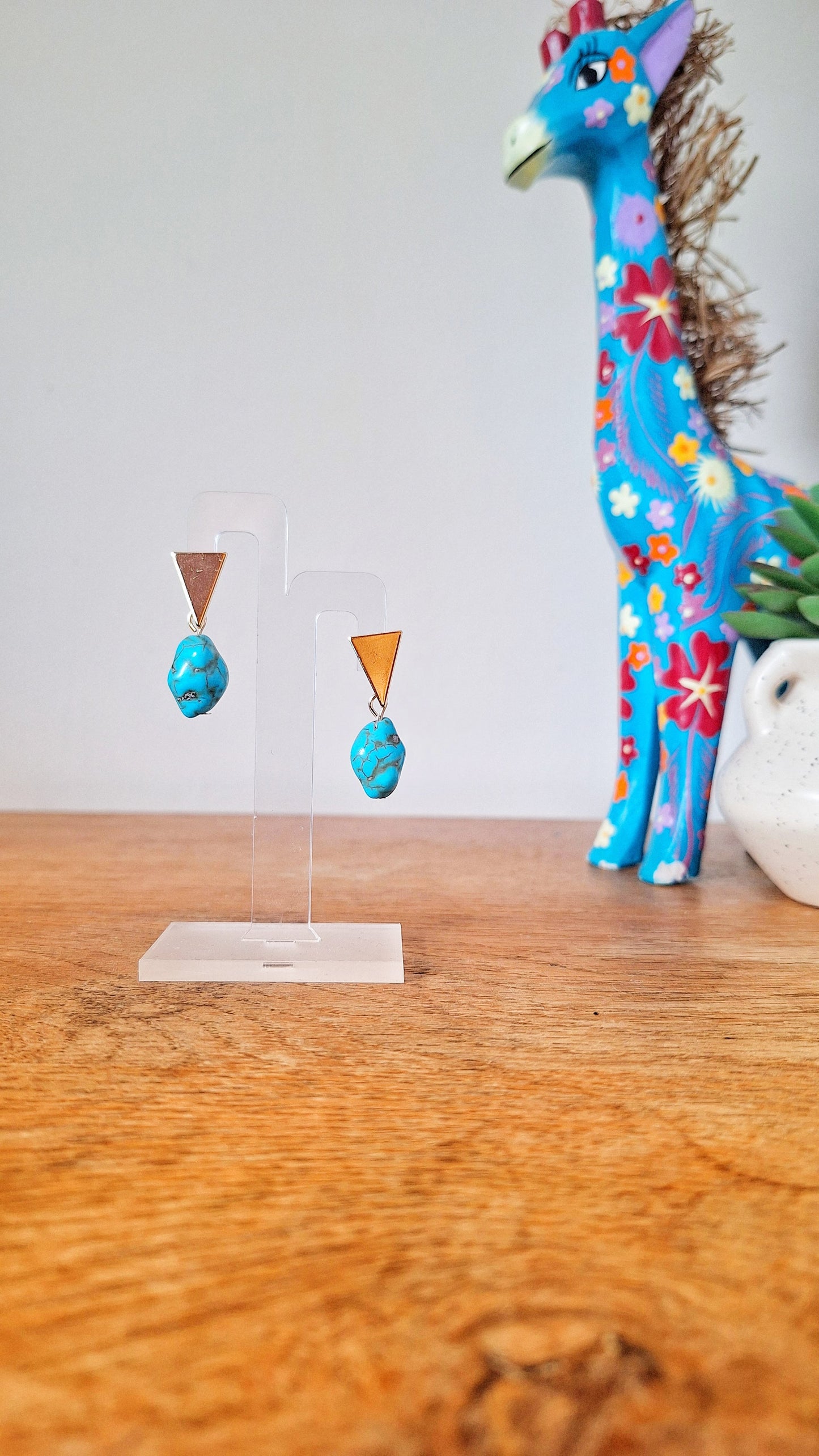 Tatum Turquoise Triangle Earrings