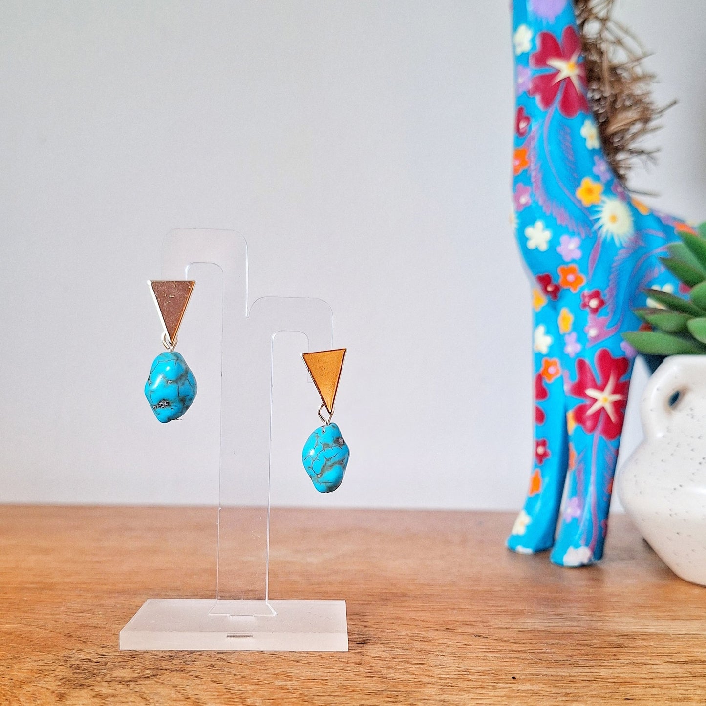 Tatum Turquoise Triangle Earrings