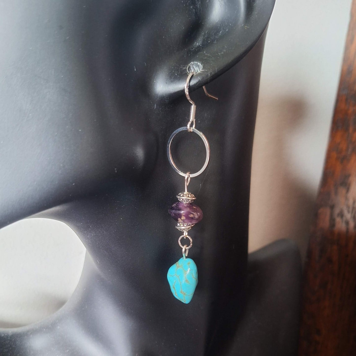 Joda Turquoise and Amethyst Earrings