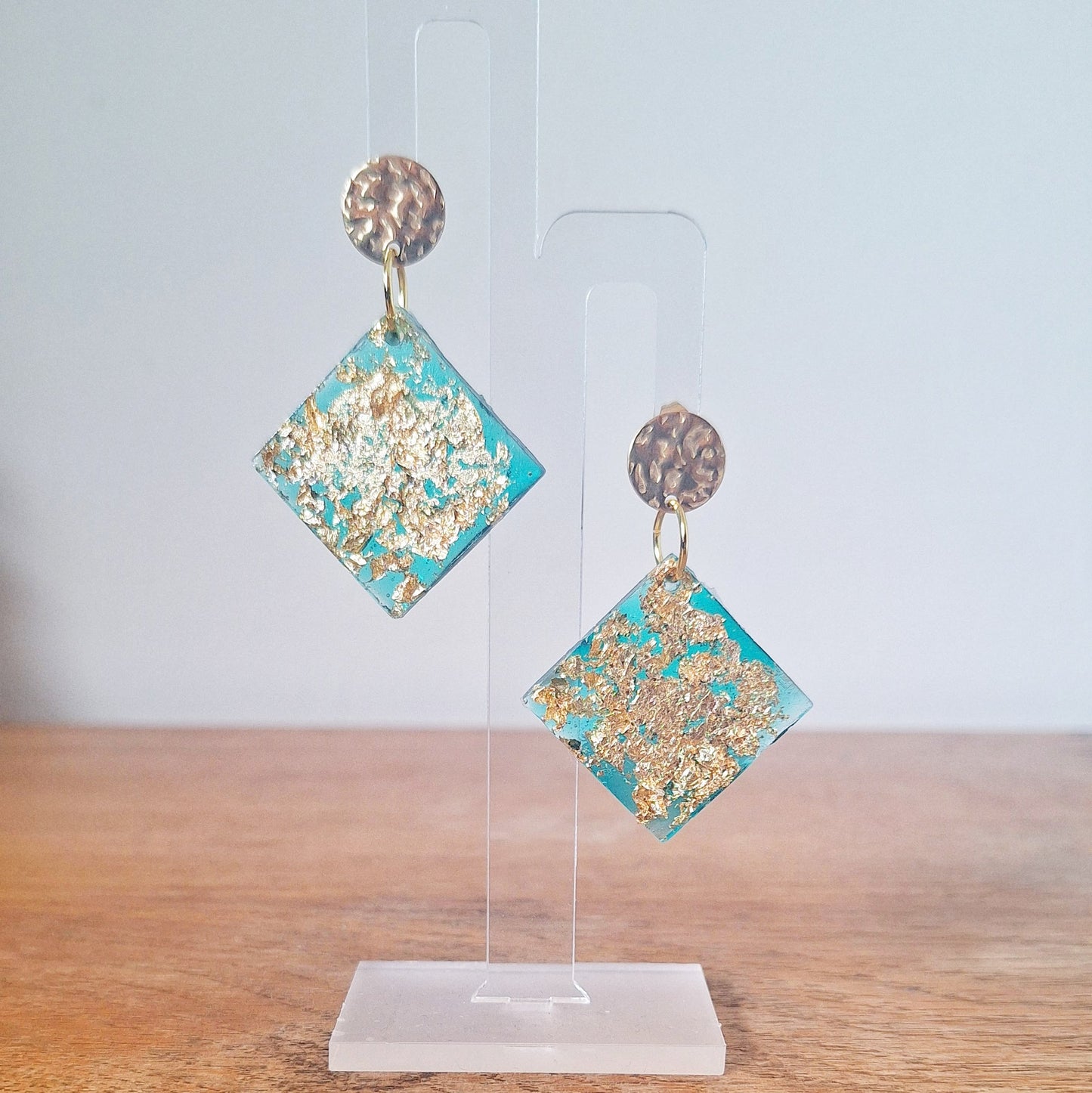 Esmeralda Green and Gold Earrings