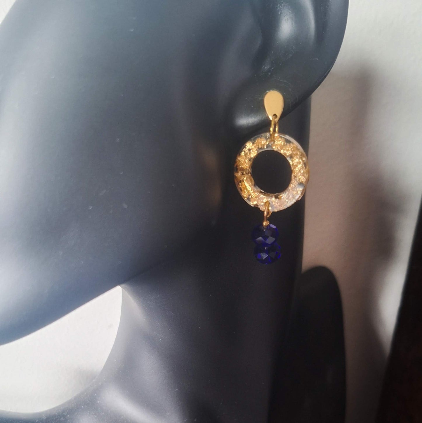 Marina Blue and Gold Earrings