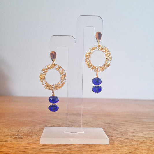 Marina Blue and Gold Earrings