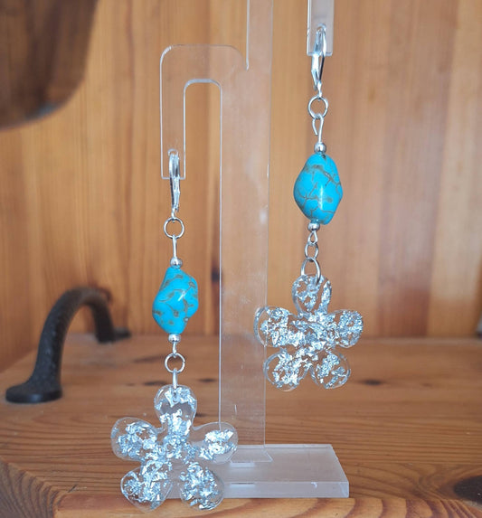 Delphine Turquoise Flower Earrings