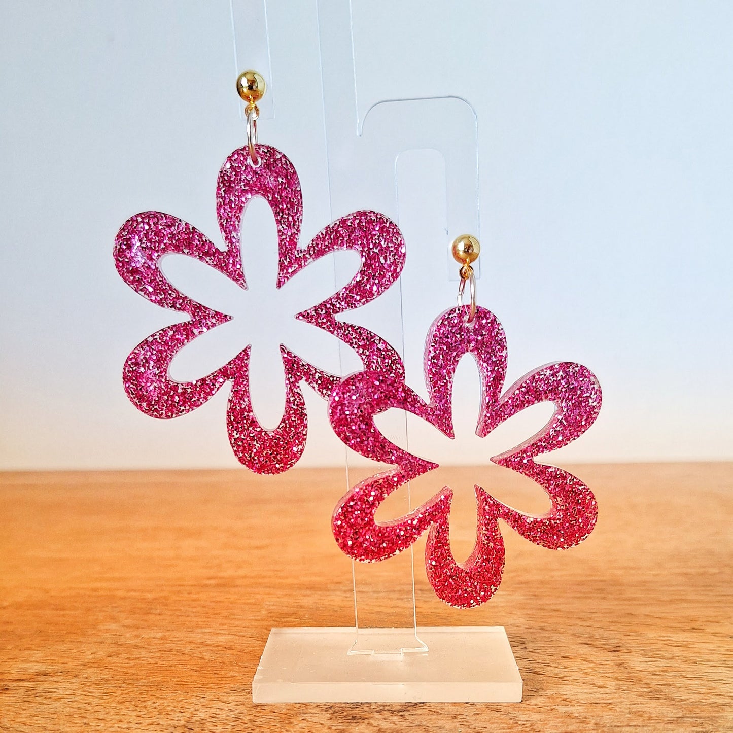 Dianthus Pink Flower Earrings