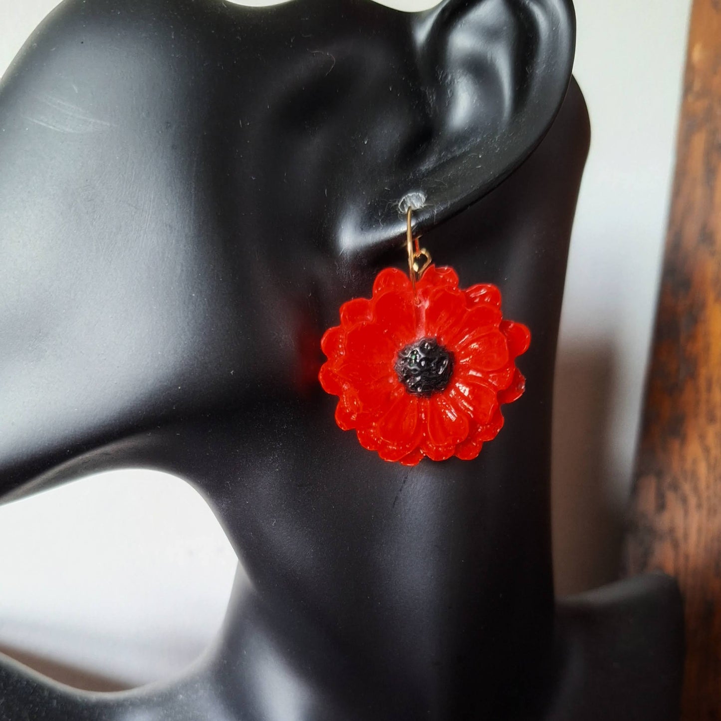 Poppy Red Earrings