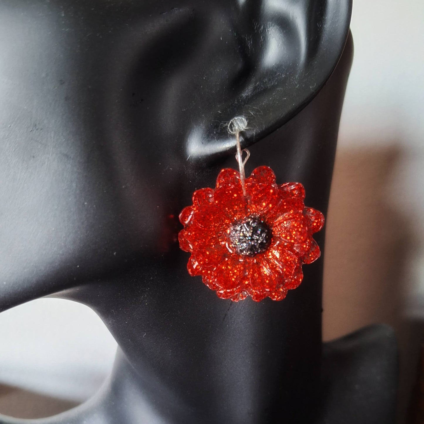 Poppy Red Earrings