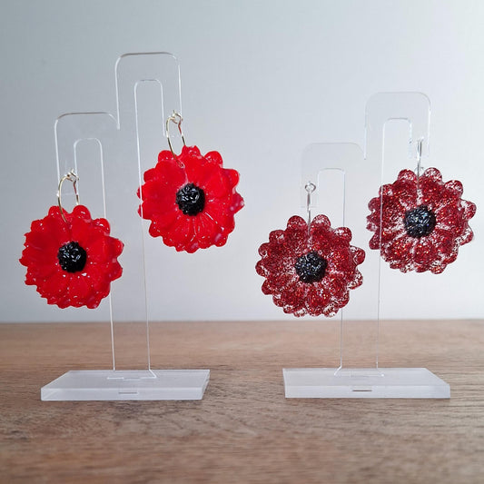 Poppy Red Earrings