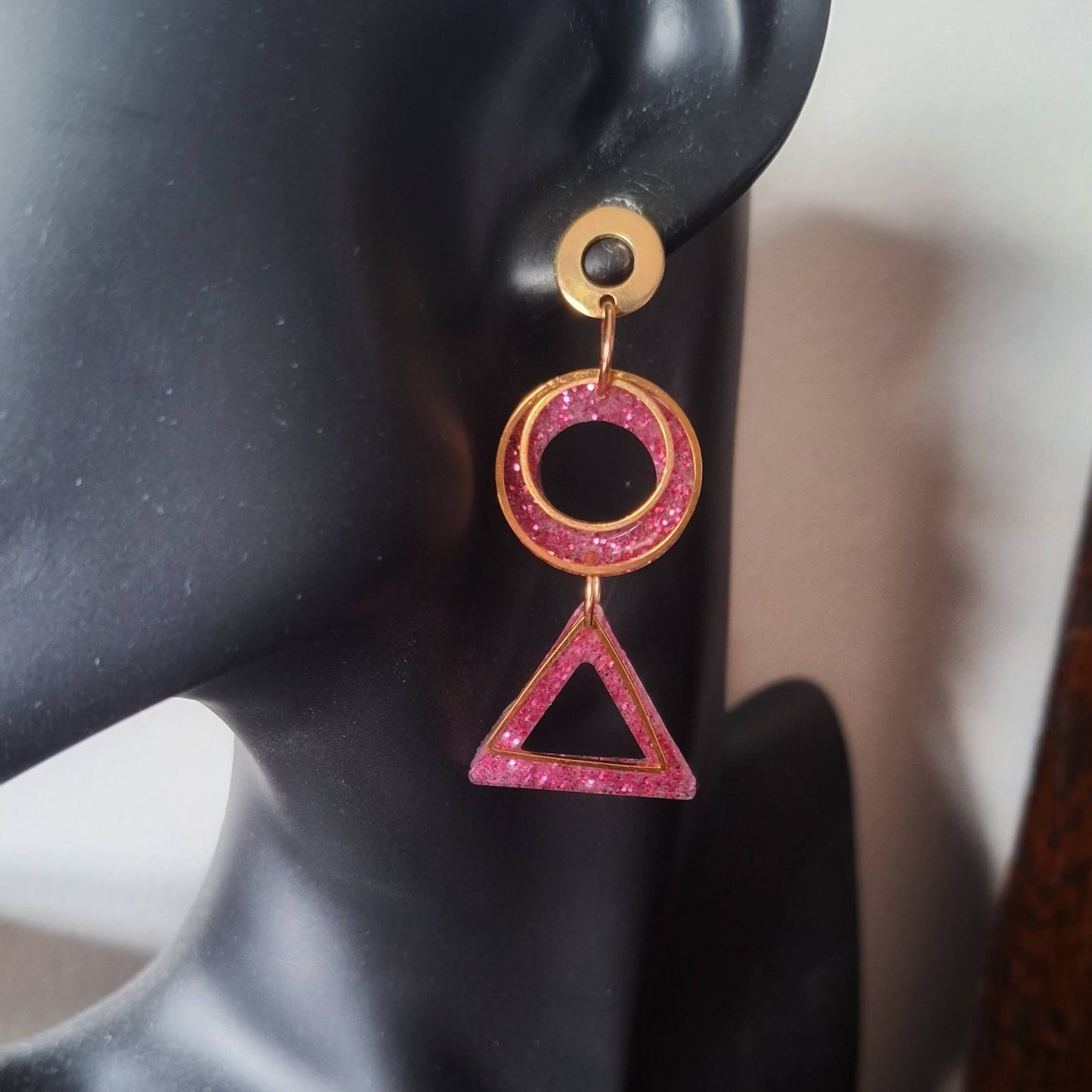 Pia Pink and Gold Earrings