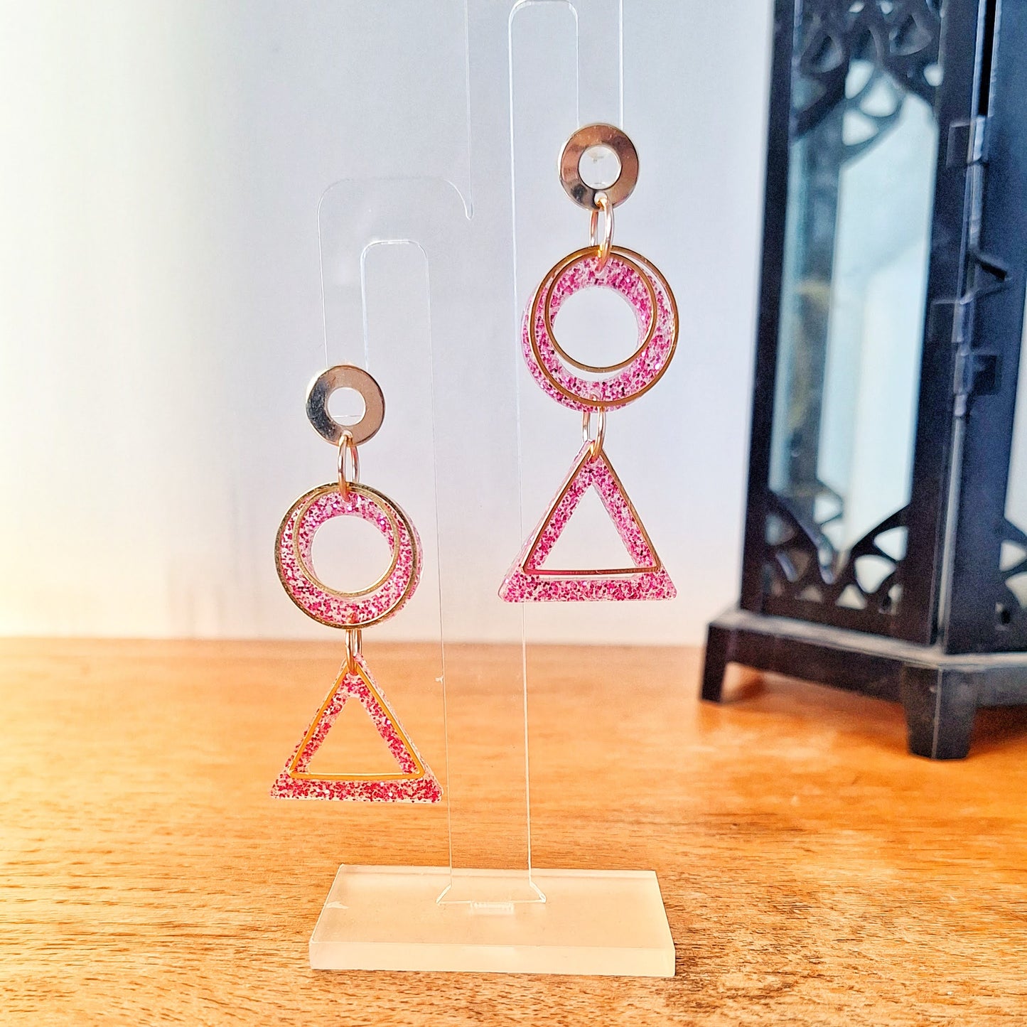 Pia Pink and Gold Earrings