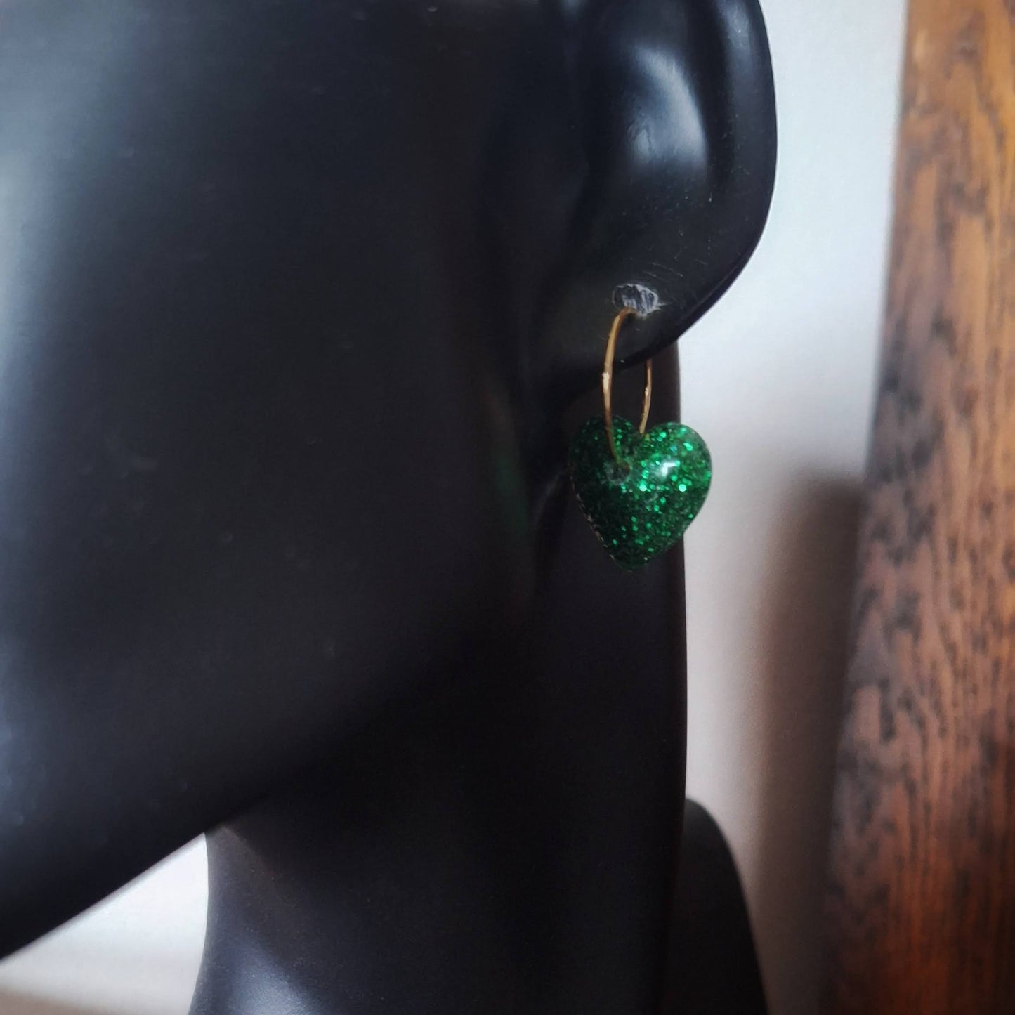 Ariadne Emerald Green Heart Earrings