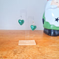Ariadne Emerald Green Heart Earrings