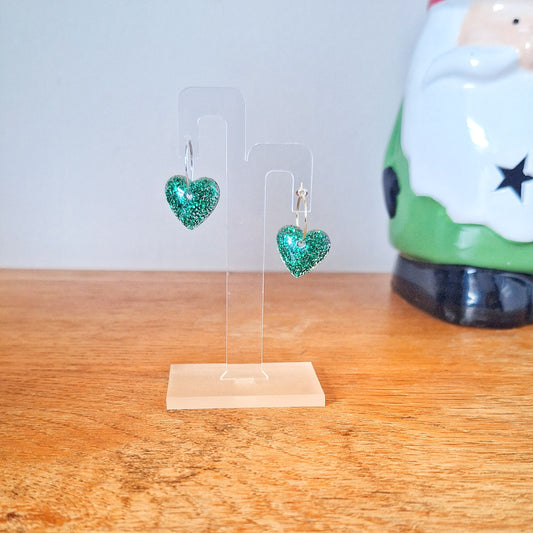 Ariadne Emerald Green Heart Earrings