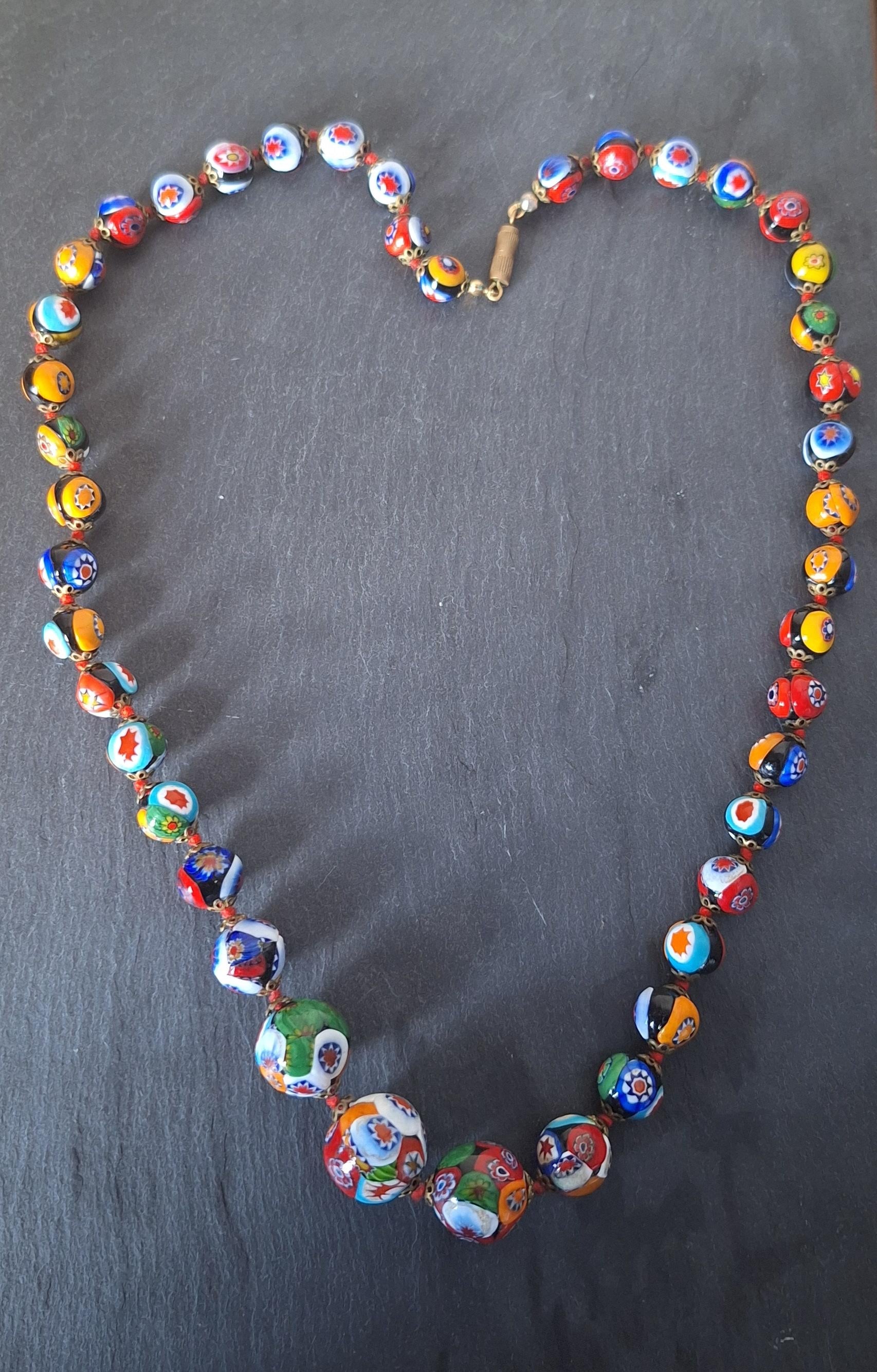 Vintage Venetian Murano Millefiori Necklace