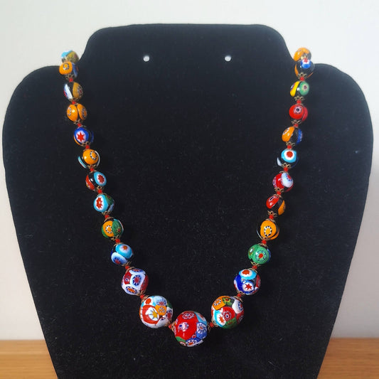 Vintage Venetian Murano Millefiori Necklace