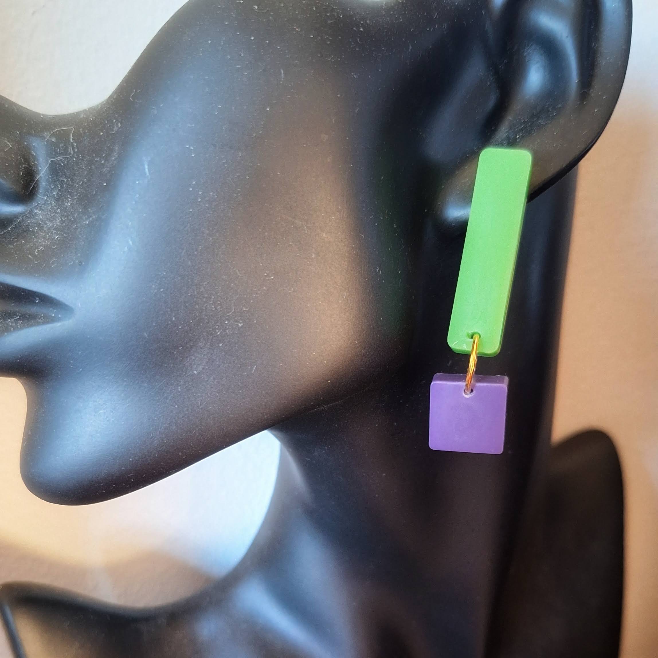 Nicole Lilac and Green Earrings