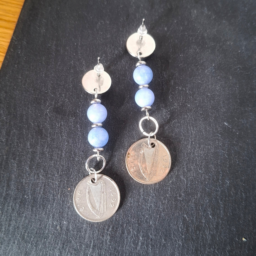Irish 5p and aquamarine earrings