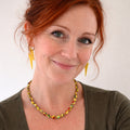 Vintage Venetian Murano Yellow Millefiori Necklace