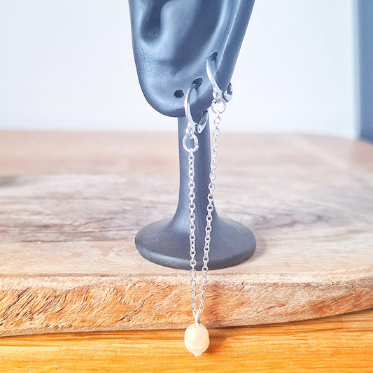 Double Hoop Chain Earrings