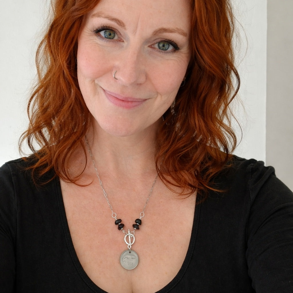 Irish 10p Coin Necklace with ameythst