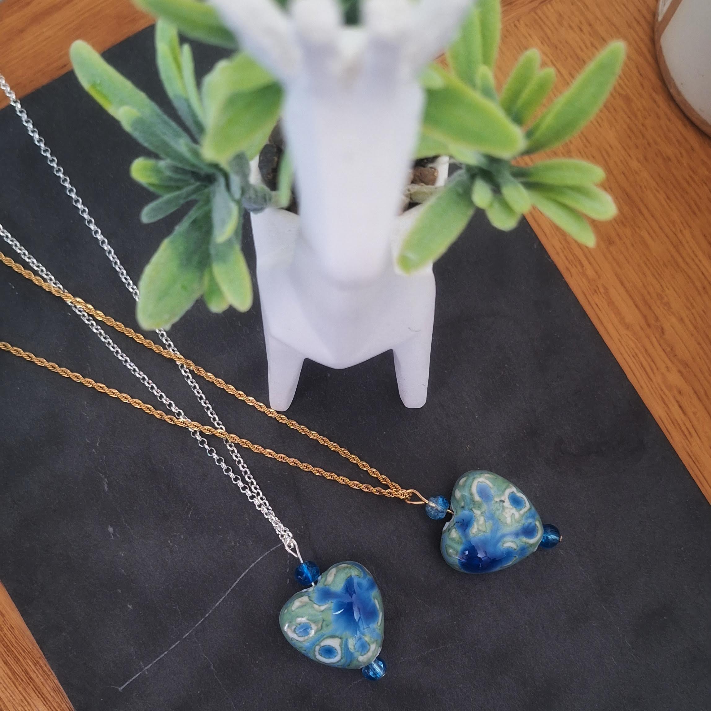 Peacock Heart Necklace