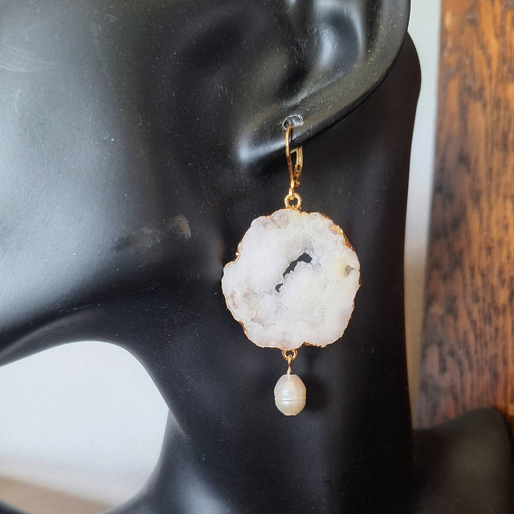 Juno Quartz and Pearl Earrings
