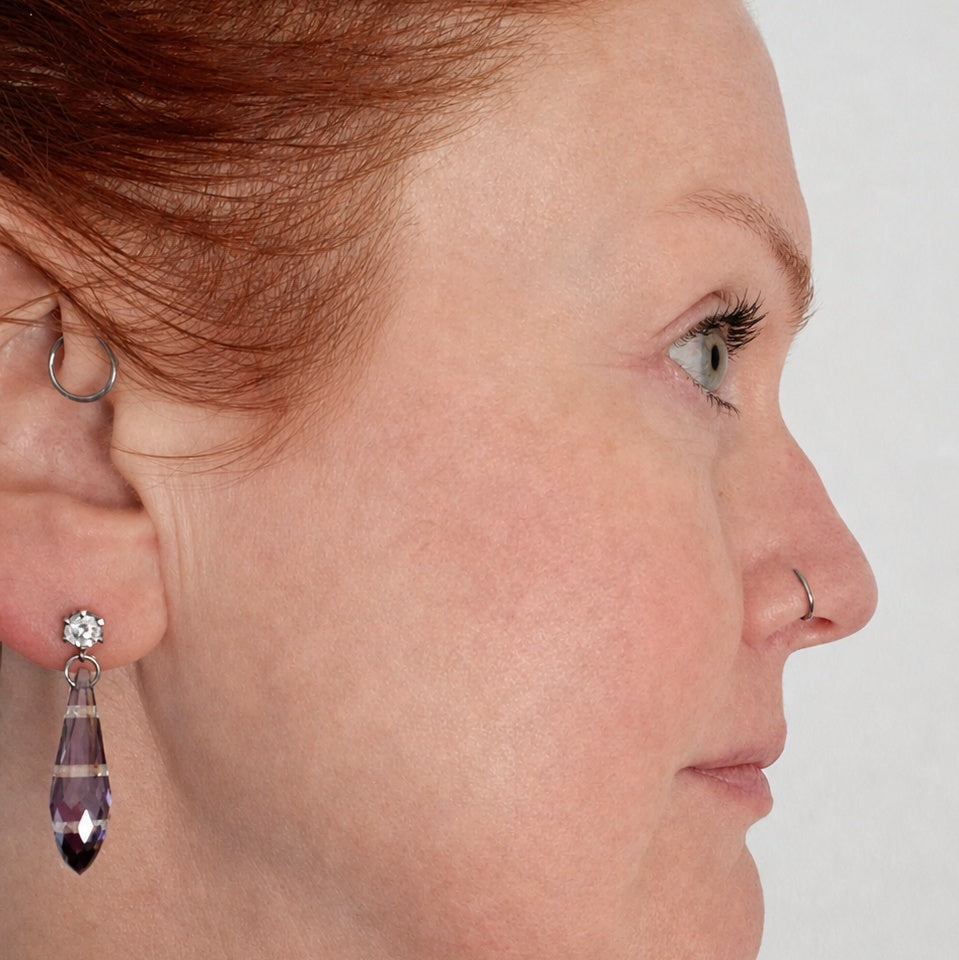 Sterling silver amethyst crystal earrings